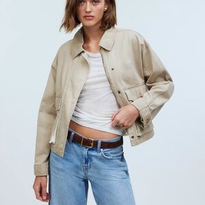 Stylish Beige Jacket with Blue Jeans